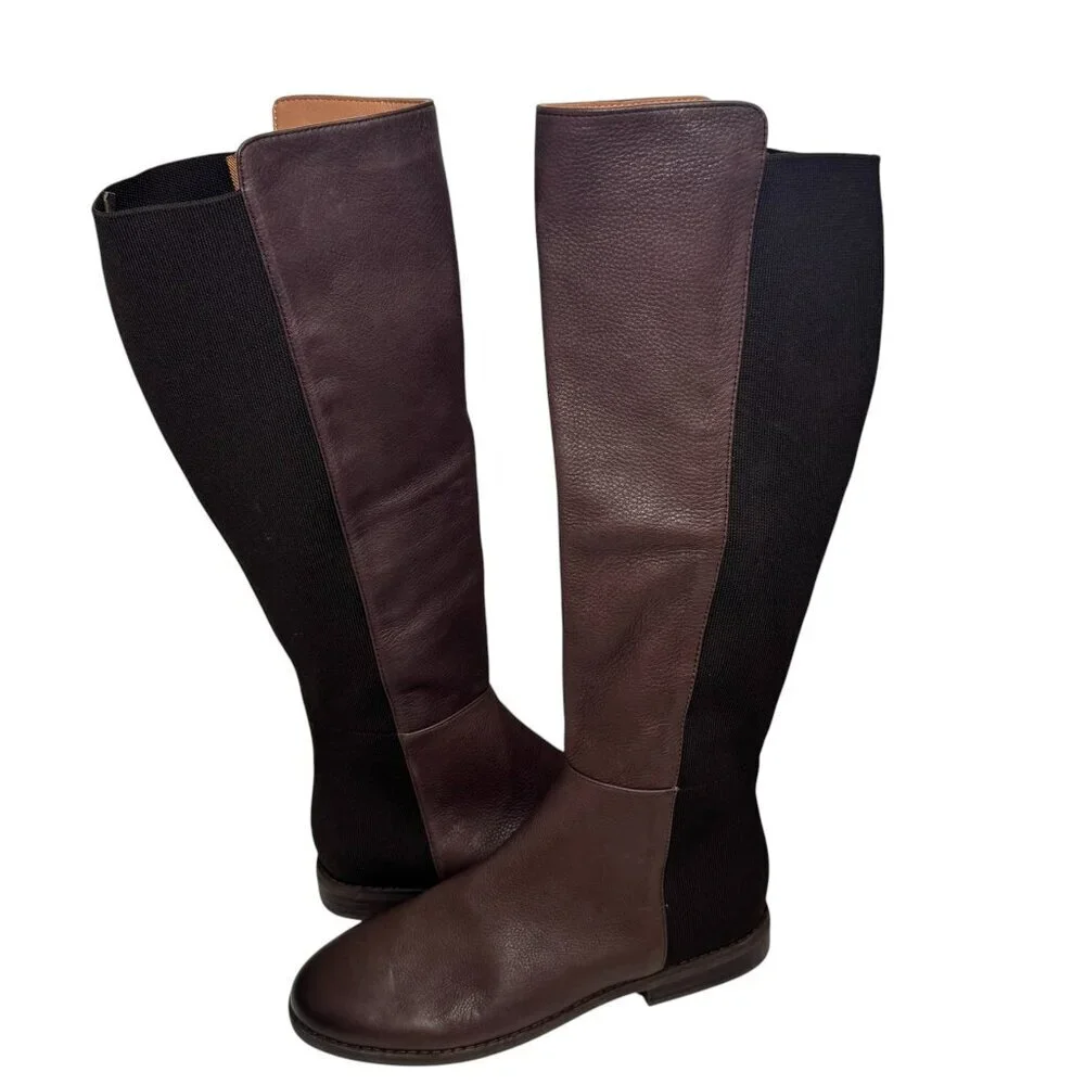 $249 Gentle Souls Kenneth Cole Emma Stretch Tall Boots Chocolate Brown 7.5 M NEW